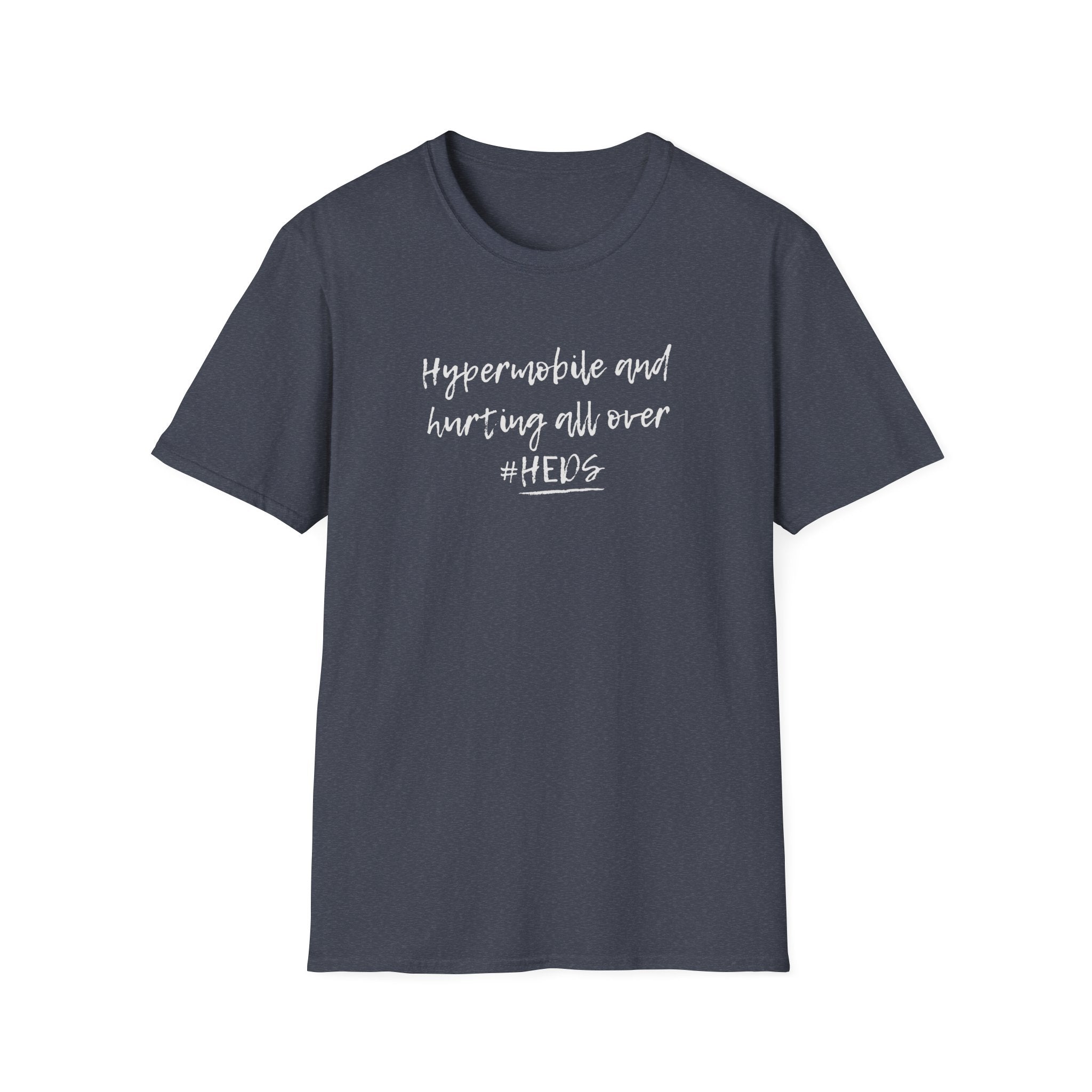 Dark gray t-shirt with a nature-themed graphic and text on a white background