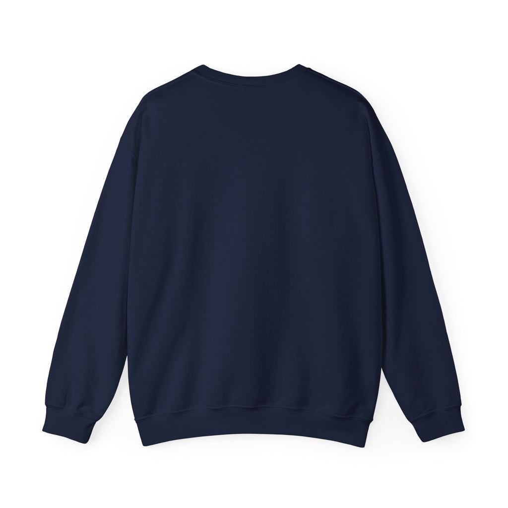 Navy blue sweatshirt on a white background