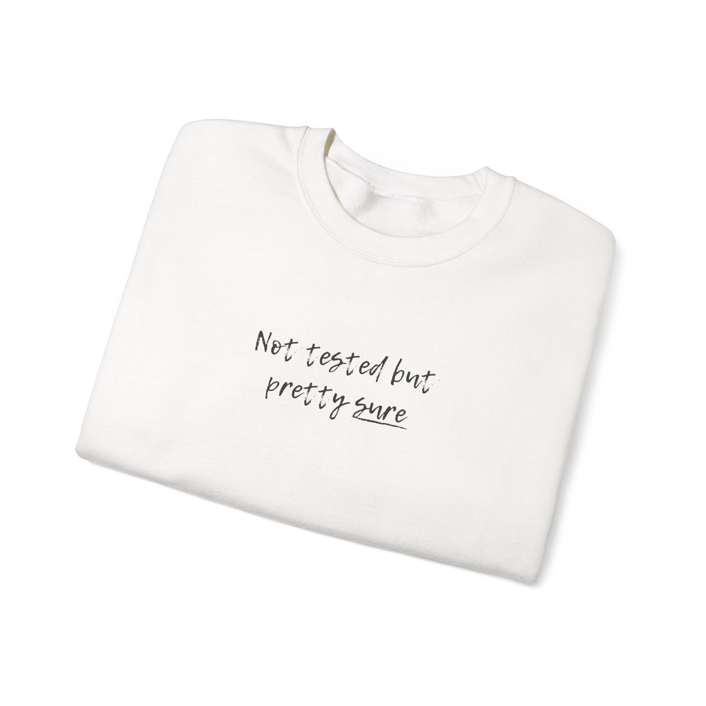 Not tested but pretty sure sweatshirt | minimalist handwritten text crewneck