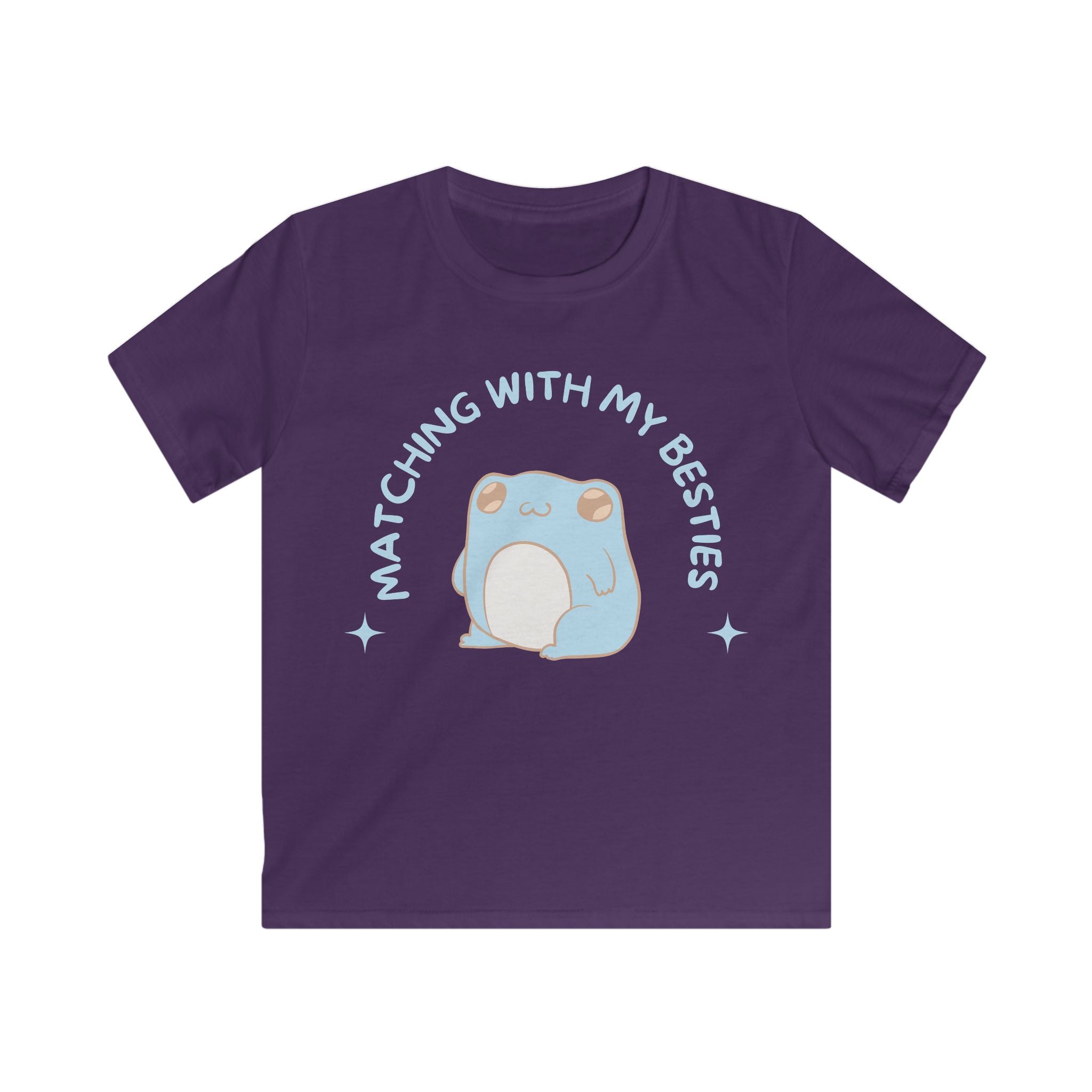 Blue Frog Matching Besties Kids Tee – Sensory Friendly Seamless T-Shirt – No Itchy Tags – Calm Blue Neurodivergent Gift – Soft Froggy Best Friend Top